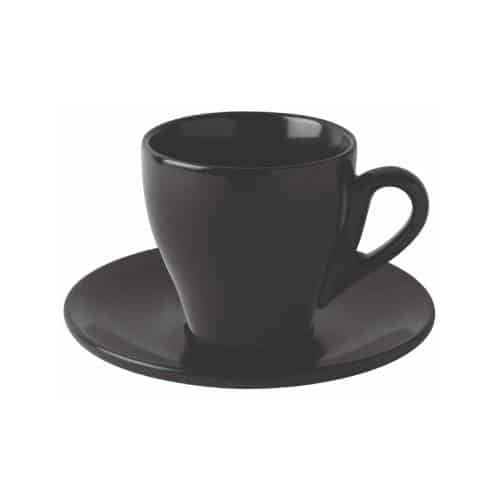 CRO-GTS-66-62160.jpg BY ORDER - BLACK MAT CONIC SAUCER PORCELAIN 16CM BLACK MAT GTSA - Image 1