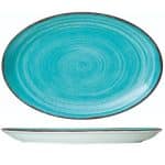 BY ORDER TIFFANY RUSTIC BLUE OVAL PLATTER 31.7X21CM GTSA NEW