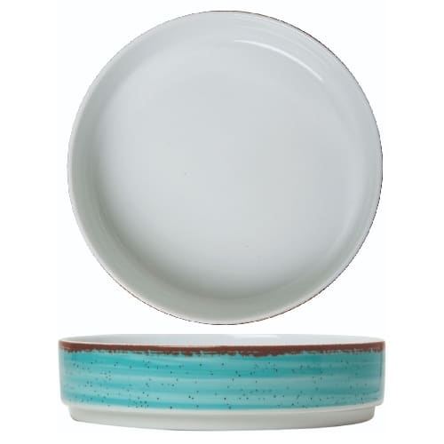 CRO-GTS-66-7420.jpg TIFFANY RUSTIC BLUE PASTA/SALAD DEEP PLATE STEP 20CM GTSA NEW - Image 1