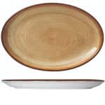 BY ORDER SAHARA RUSTIC BROWN OVAL PLATTER 31.7X21CM GTSA NEW