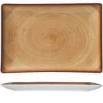 SAHARA RUSTIC BROWN RECTANGULAR PLATTER 31X21CM GTSA NEW