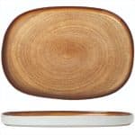 BY ORDER SAHARA BROWN STEP OVAL PLATTER 26X18CM GTSA
