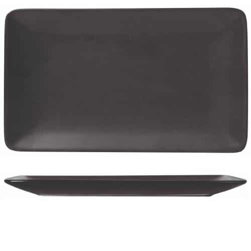 CRO-GTS-66-9327.jpg MIDNIGHT MAT BLACK RECTANGULAR PLATTER 27X16CM GTSA NEW - Image 1