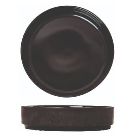 MIDNIGHT MAT BLACK PASTA /SALAD DEEP STEP PLATE 20X4CM GTSA NEW