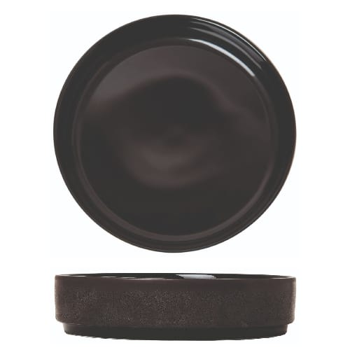 CRO-GTS-66-9420.jpg MIDNIGHT MAT BLACK PASTA /SALAD DEEP STEP PLATE 20X4CM GTSA NEW - Image 1