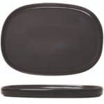 BY ORDER MIDNIGHT MAT BLACK OVAL PLATTER 30X22CM GTSA