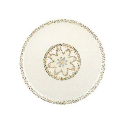 BY ORDER BYBONE VITRIFIED PORCELAIN TESSERA PLATE ROUND 32CM