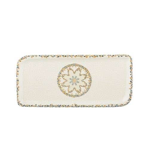 CRO-GTS-68-31809.jpg BY ORDER BYBONE VITRIFIED PORCELAIN TESSERA PLATE RECTANGULAR 30X17.5CM - Image 1