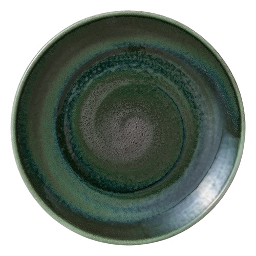 CRO-HAS-011221-000103.jpg VITRIFIED PORCELAIN COUP PLATE FLAT 21CM AVOCADO HEART SOUL by BAUSCHER GERMANY - Image 1