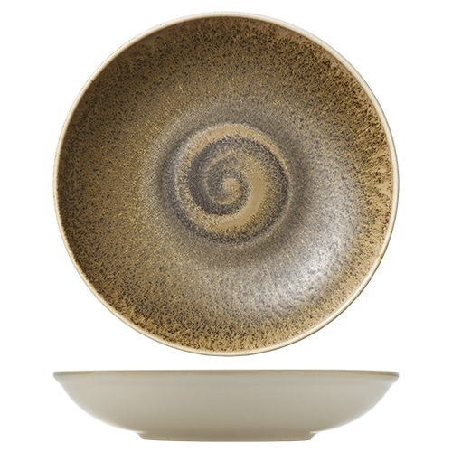 CRO-HAS-011323-000102.jpg BY ORDER VITRIFIED PORCELAIN COUP PLATE DEEP ROUNG 23CM CUMIN HEART SOUL by BAUSCHER GERMANY - Image 1