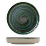 VITRIFIED PORCELAIN PLATE FLAT HIGH RIM 21CM AVOCADO HEART SOUL by BAUSCHER GERMANY