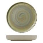 VITRIFIED PORCELAIN PLATE DEEP FLAT HIGH RIM 27CM THYME HEART SOUL by BAUSCHER GERMANY