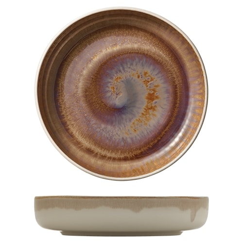 CRO-HAS-011921-000101.jpg DISCONTINUED 2025 - VITRIFIED PORCELAIN PLATE DEEP FLAT HIGH RIM 21CM OYSTER HEART SOUL - Image 1