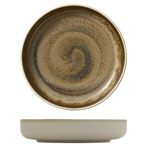 CRO-HAS-011921-000102.jpg BY ORDER VITRIFIED PORCELAIN PLATE DEEP FLAT HIGH RIM 21CM CUMIN HEART SOUL by BAUSCHER GERMANY - Image 1