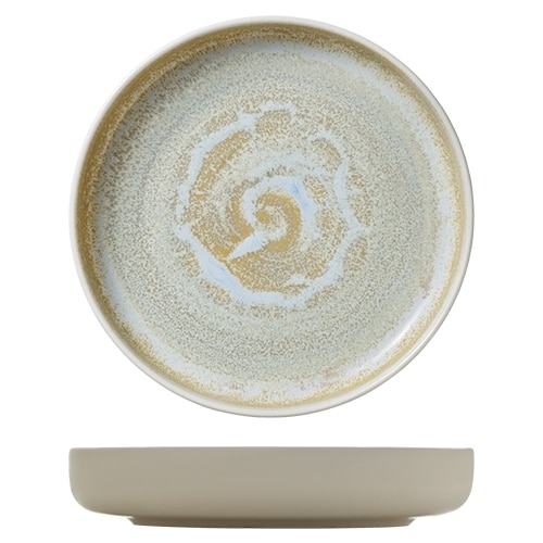 CRO-HAS-011924-000100.jpg VITRIFIED PORCELAIN PLATE DEEP FLAT HIGH RIM 24CM BREEZE HEART SOUL by BAUSCHER GERMANY - Image 1