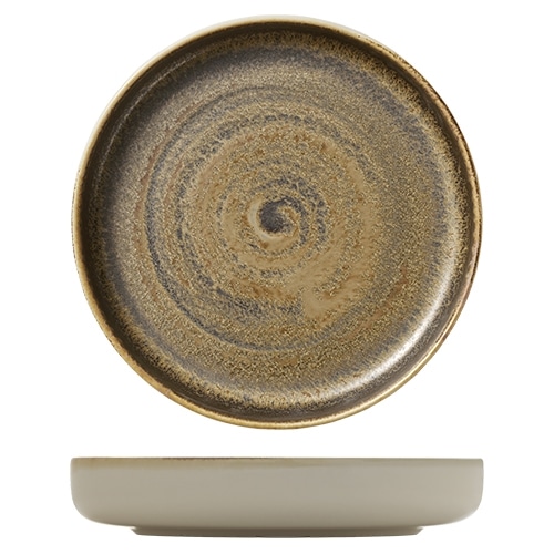 CRO-HAS-011924-000102.jpg BY ORDER VITRIFIED PORCELAIN PLATE DEEP FLAT HIGH RIM 24CM CUMIN HEART SOUL by BAUSCHER GERMANY - Image 1