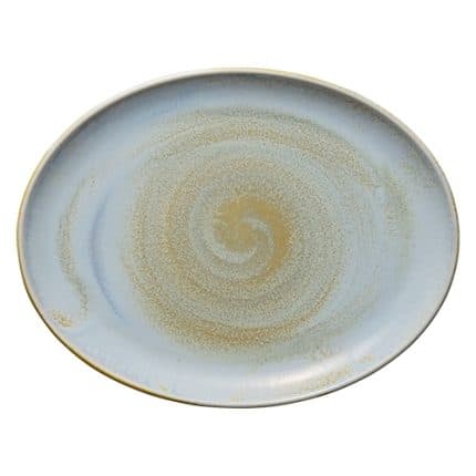 VITRIFIED PORCELAIN OVAL PLATTER 36x28CM BREEZE HEART SOUL by BAUSCHER GERMANY