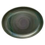 VITRIFIED PORCELAIN OVAL PLATTER 36x28CM AVOCADO HEART SOUL by BAUSCHER GERMANY