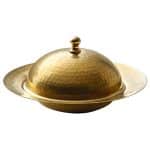 BY ORDER PLATE ROUND WITH CLOCHE GOLD 20CM PLAYGROUND