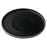 BY ORDER NARA BLACK AND WHITE PLATE ROUND FLAT HIGH RIM RELIEF 21CM PLAYGROUND