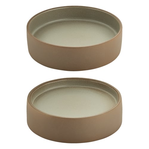 CRO-PLA-701181691101791.jpg BY ORDER ARTISAN BEIGE GREY 2IN1 PLATE FLAT DEEP 16CM PLAYGROUND - Image 1
