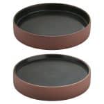 BY ORDER ARTISAN BROWN BLACK 2IN1 PLATE FLAT DEEP 24CM PLAYGROUND