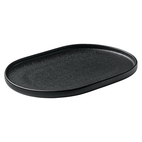CRO-PLA-701203091021090.jpg NARA BLACK PLATTER OVAL COUPE 30X20CM PLAYGROUND - Image 1