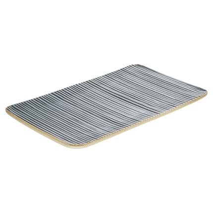 NARA GREY RELIEF PLATTER RECTANGULAR 30X18CM PLAYGROUND