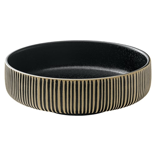 CRO-PLA-701316291000628.jpg BY ORDER NARA BLACK AND WHITE BOWL HIGH RIM RELIEF 12CM PLAYGROUND - Image 1