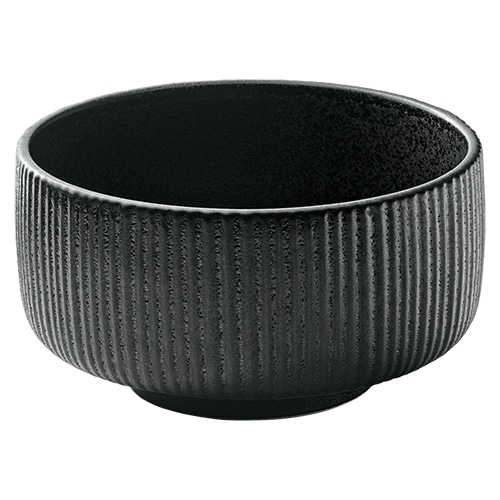 CRO-PLA-701316591021090.jpg NARA BLACK RELIEF BOWL DISH ROUND 15X7.8CM PLAYGROUND - Image 1