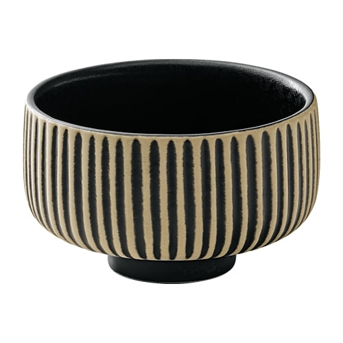 CRO-PLA-701355891000628.jpg BY ORDER NARA BLACK-WHITE RELIEF DIP DISH ROUND 8CM PLAYGROUND - Image 1