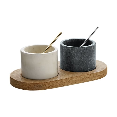 CRO-PLA-731890091000000.jpg CRUET WITH 2 MARBLE-BOWLS AND SPOONS PLAYGROUND - Image 1