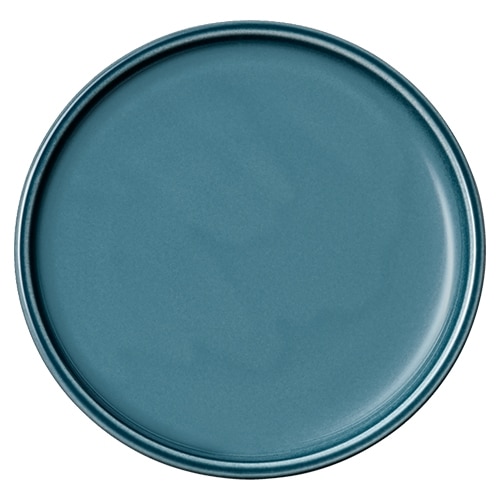 CRO-SCH-251217E.jpg BY ORDER SHIRO GLAZE COMPANION PETROL BLUE PLAIN PLATE FLAT COUPE 17CM SCHONWALD GERMANY - Image 1