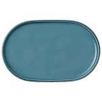 BY ORDER SHIRO GLAZE COMPANION PETROL BLUE OVAL PLATTER COUPE 30X19.4CM SCHONWALD GERMANY