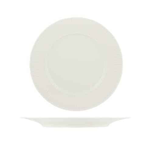 CRO-SCH-820073.jpg BY ORDER VIBES NOBLE PORCELAIN PLATE FLAT ROUND WITH RIM RELIEF 23CM SCHONWALD GERMANY - Image 1