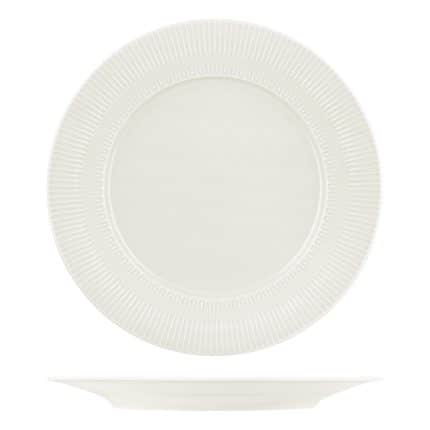 VIBES NOBLE PORCELAIN PLATE FLAT ROUND WITH RIM RELIEF 28CM SCHONWALD GERMANY