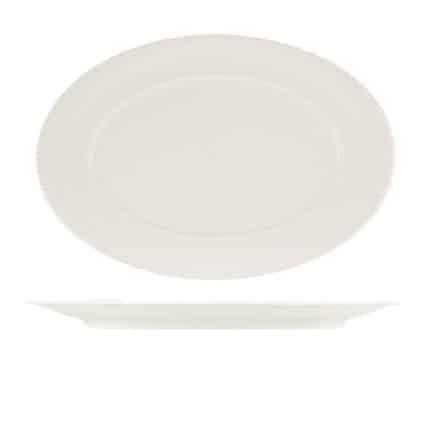 BY ORDER VIBES NOBLE PORCELAIN PLATTER OVAL WITH RIM RELIEF 38X27CM SCHONWALD GERMANY