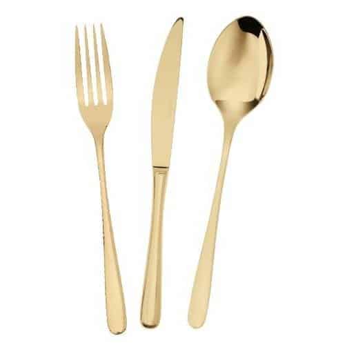 CUT-ART-62820G08.jpg IDEA PVD GOLD TABLE FORK 1PC INOX 18-10 ARTHUR-KRUPP SAMBONET ITALY - Image 1