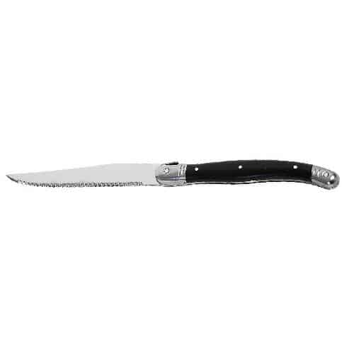 CUT-ESP-STK103K12.jpg BY ORDER - LAGUIOLE STEAK KNIFE ANTIQUE 1PC BLACK ESPIEL - Image 1