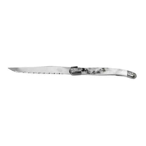 CUT-ESP-STK111K12.jpg BY ORDER - LAGUIOLE STEAK KNIFE ANTIQUE 1PC WHITE ESPIEL - Image 1