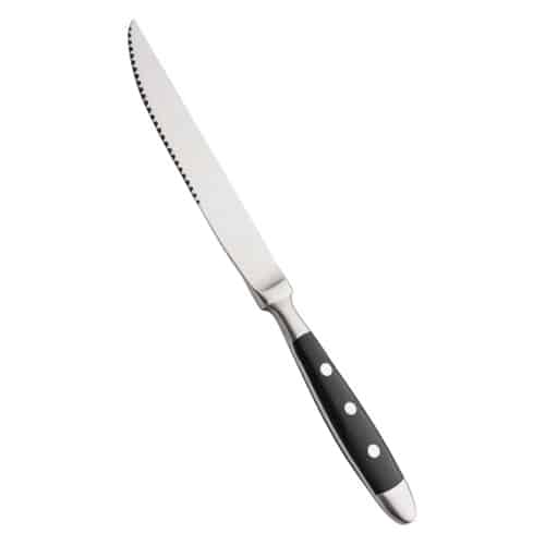 CUT-WAS-538000.jpg BISTRO STEAK KNIFE CHROME STEEL PLASTIC HANDLE WAS GERMANY - Image 1