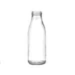 GLASS BOTTLE MILK LATTE 25CL TO43 WITH BLACK CAP 2424 SET UNIQUE