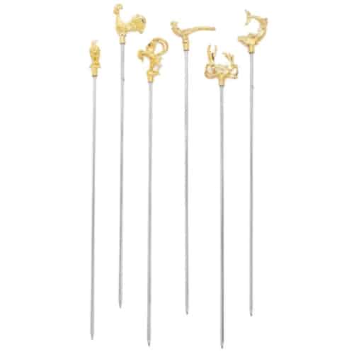 KAK-PAD-42529-06.jpg BY ORDER KEBAB SKEWERS ANIMAL 6 SPITS SET INOX PADERNO ITALY - Image 1
