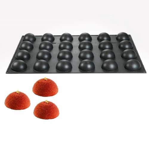 PBP-MAR-30SIL04N.jpg BY ORDER SILICONE MOULD 60X40CM HALF SPHERE 7X3.5CM 9CL MARTELLATO ITALY - Image 1