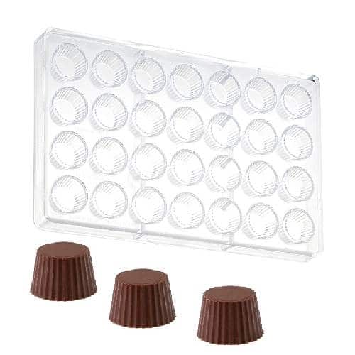 PBP-MAR-MA1002.jpg PRALINE MOLD 27.5X17.5CM POLYCARBONATE 30X19MM 12gr MARTELLATO ITALY - Image 1