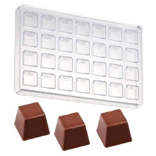 PBP-MAR-MA1303.jpg PRALINE MOLD 27.5X17.5CM POLYCARBONATE 27X27X18MM 11gr MARTELLATO ITALY - Image 1
