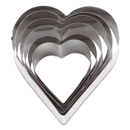 PASTRY CUTTERS HEART INOX 6PCS SET PADERNO