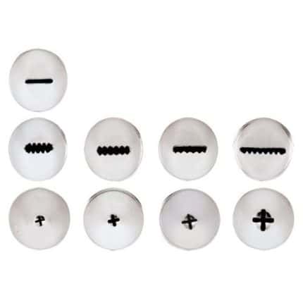 PASTRY TUBES MIXED PLANE BOX S/S 9PCS PADERNO