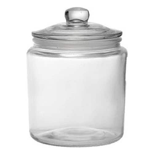STO-ESP-JAR111.jpg GLASS JAR WITH GLASS LID M 11X11X15.5CM 1L ESPIEL - Image 1