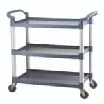 SERVING TROLLEY ALUMINIUM 3 PLASTIC SHELVES GRAY 107X50X96CM GTSA